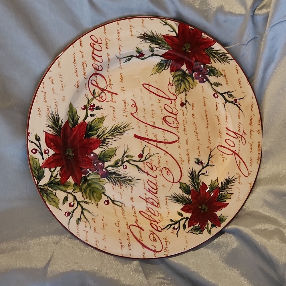 Noel Holiday Christmas Platter 14"